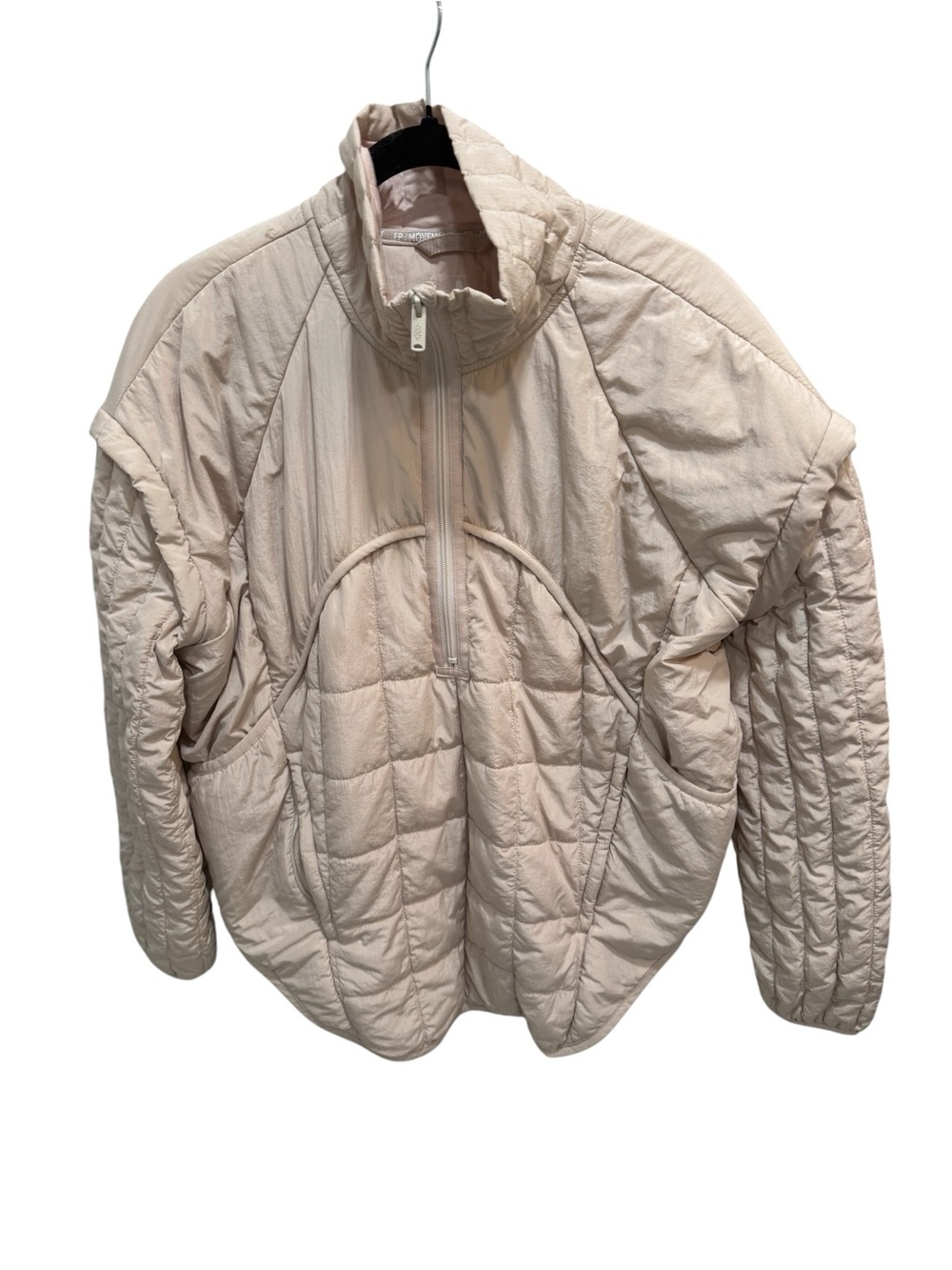 FP Movement Pippa Cream Ivory Pullover Quilted Half Zip Packable Jacket S Cozy